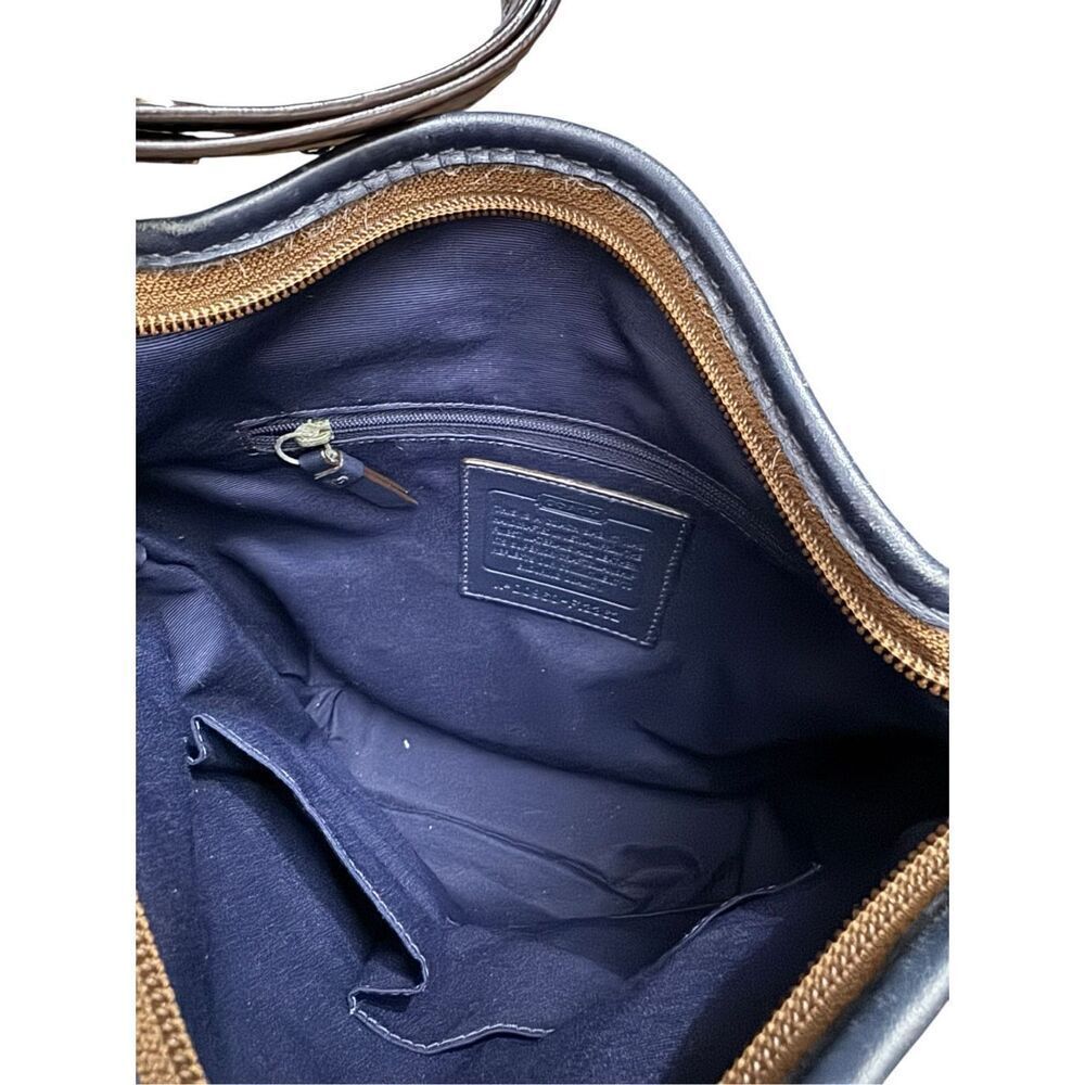 Coach Authenticated Signature Blue Stripe Buckle Bag / Blue Leather Adjustable H - Picture 7 of 8